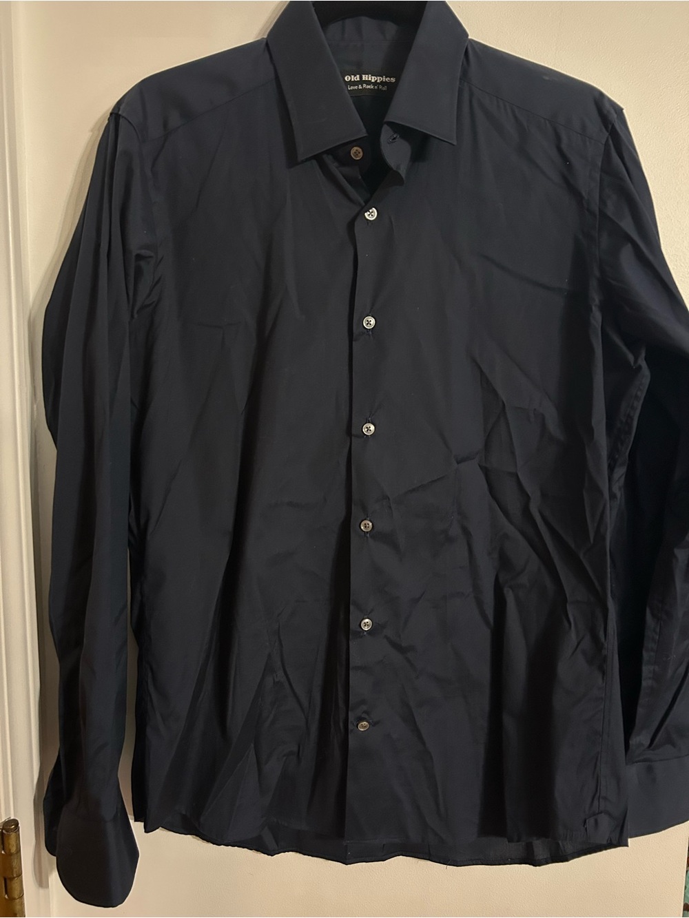 Men's Dark Navy Dress Shirt — Classic Button-Down
